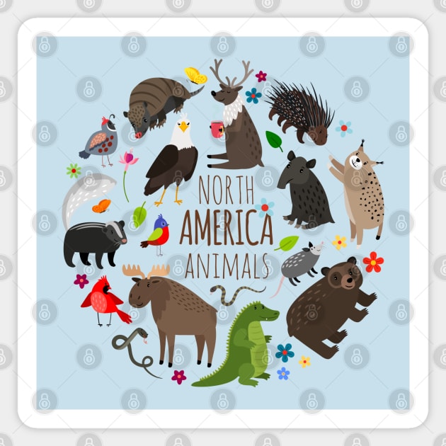 North America animals collection Sticker by Mako Design 